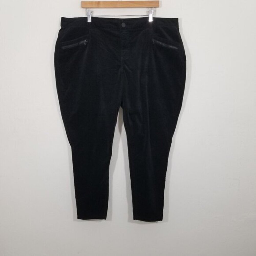 Democracy Velvet Freedom Ankle Skimmer Stretch Pants Black Size 22W